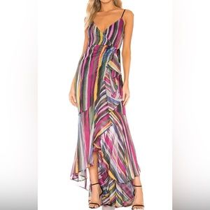 Revolve x Michael Costello Atienne Wrap Dress Multicolor S